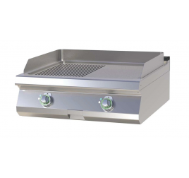 2 zónás RedFox asztali elektromos rostlap félig sima, félig bordázott, öntöttvas sütőfelülettel